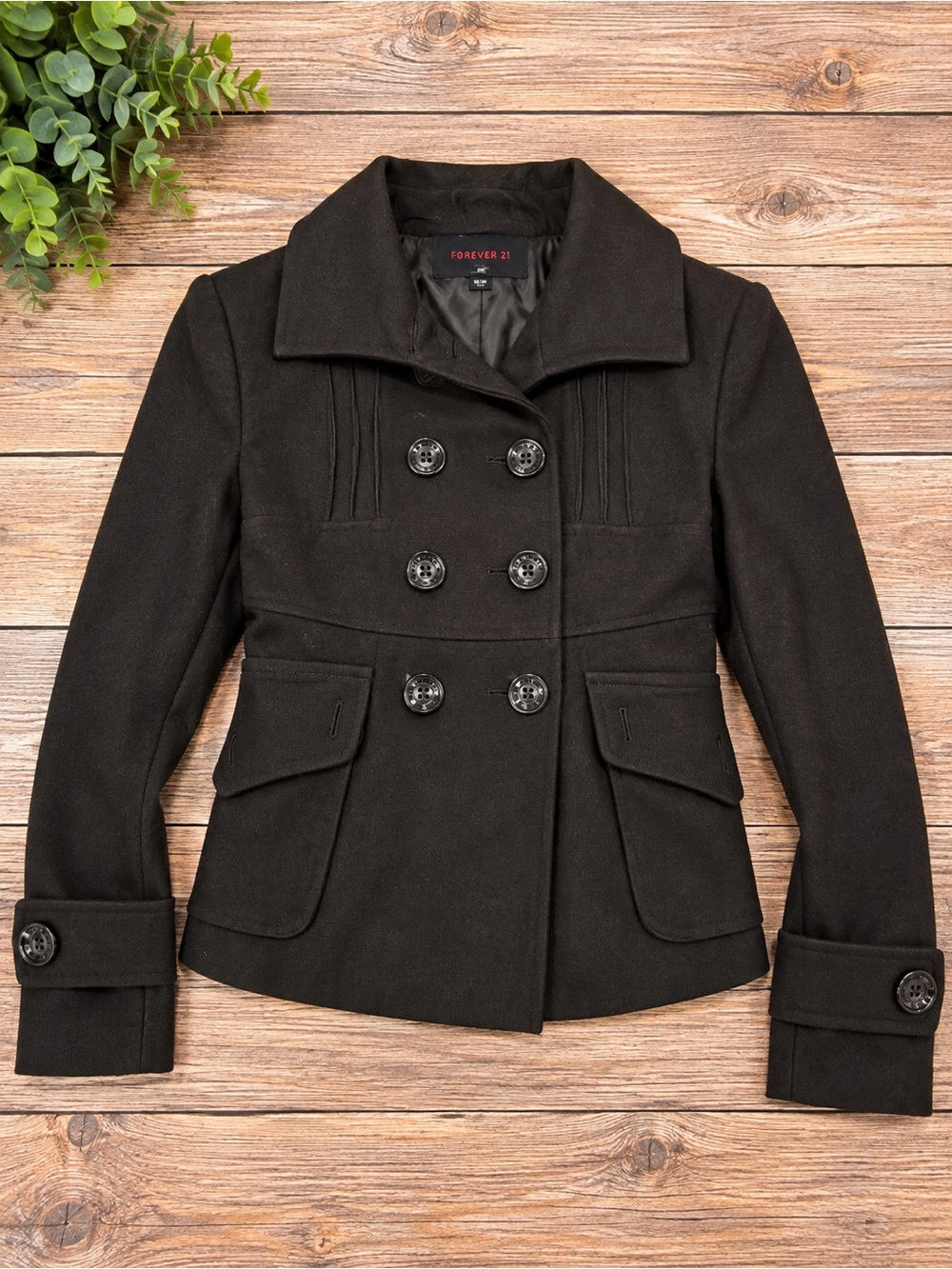 Miss Sixty Brown Double-Breasted Peacoat Blazer